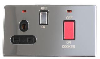 45A COOKER SWITCH-SOCKET P-CHROME PELB1151