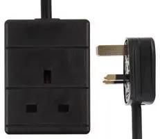 EXTENSION LEAD 1 GANG BLACK 7.5M PELB1983