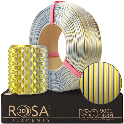 Филамент PLA Silk magic gold-silver 1.75mm 1kg refill Rosa3D PLA-MisGld-175-1R-RO 5907753134653