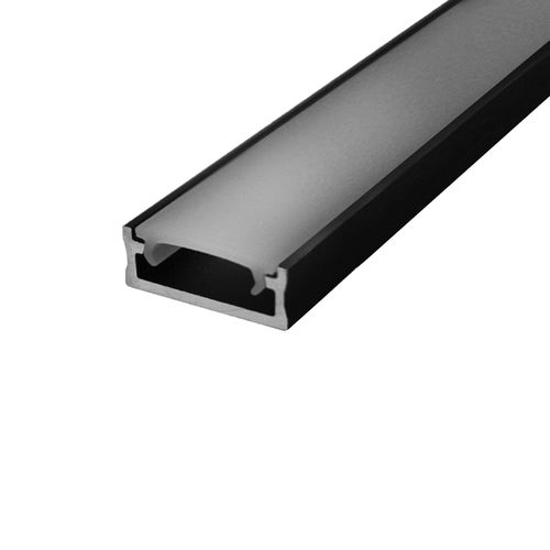 Anodeeritud alumiiniumprofiil LED ribale PROF-150B must, pinnapealne, 2m PROF-150-2Mb