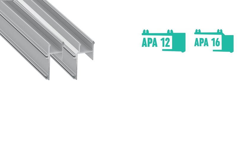 Anodeeritud alumiiniumprofiil LED ribale, kipsi servale, APA12 1m LUMINES PROF-APA12-1Ms 5902973361704