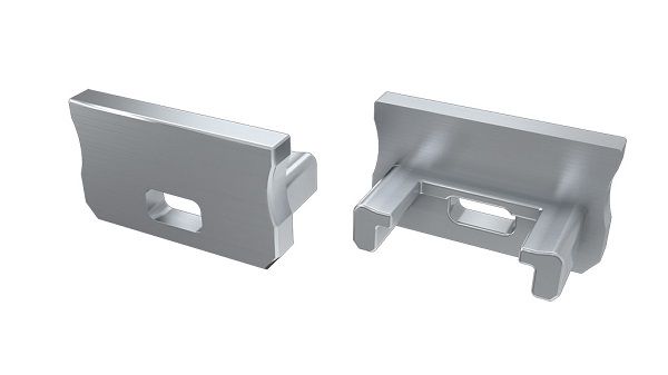 Endcap for LED profile LUMINES type A, grey, with hole PROF-As-EDCAP-WH 5901854772394