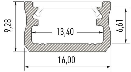 LED profiil LUMINES tüüp A, must, anodeeritud 2.02m PROF-A-2Mb 5901854770161