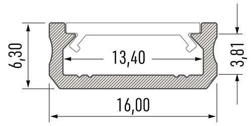 LED profiil LUMINES tüüp D, hõbedane, anodeeritud, 2.02m, 10-0044-20, (saatmine ainult kulleriga) PROF-D-2Ms 5901854776453