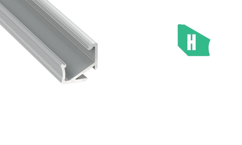 Aluminum profile for LED strips corner, H, 2.02m LUMINES PROF-H-2Ms 5902973363067