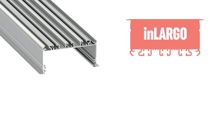 Alumiiniumprofiil LED ribadele, süvistatav, lai, INARGO, 1m, LUMINES PROF-INLARGO-1Ms 5902973363456