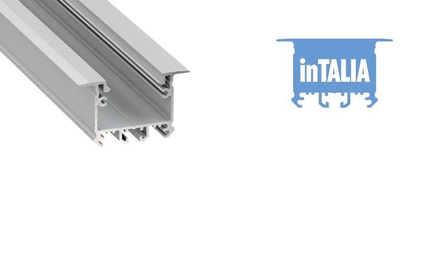 Aluminum profile for LED strips recessed, wide, deep, inTALIA, 1m LUMINES PROF-INTALIA-1Ms 5902973363753