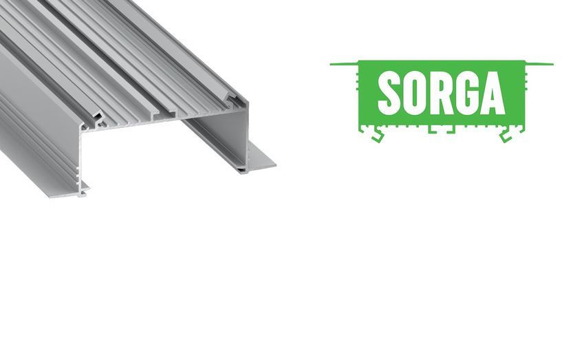 Aluminum profile for LED strips recessed, extra wide, SORGA, 2.02m LUMINES PROF-SORGA-2Ms 5902973366464