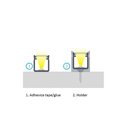 LED Profile LUMINES type Y silver anodized 1 m PROF-Y-1Ms 5901854774107