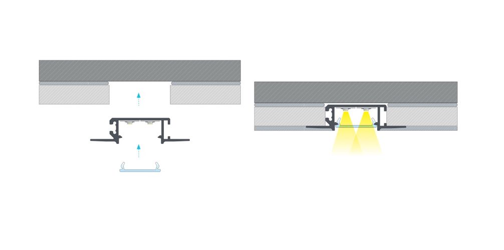 LED profiil LUMINES ZATI, süvistatav, hõbedane anodeeritud 3m PROF-ZATI-3Ms 5902973368185