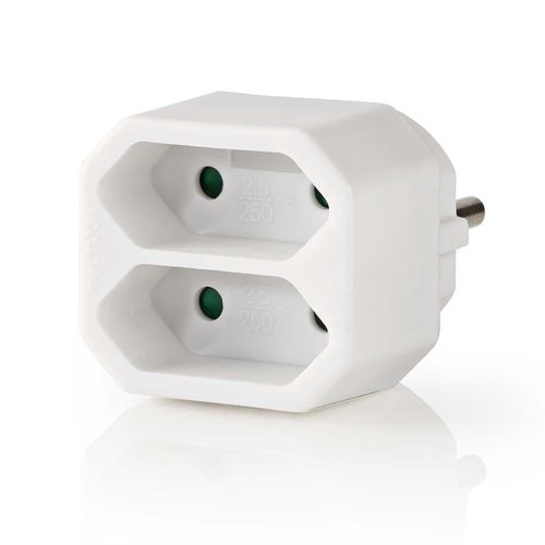 Power Socket Splitter | Type F (CEE 7/7) | 250 V AC 50 Hz | Type C (CEE 7/16) | 250 V AC 50/60 Hz | 2.5 A | 1100 W | White PSSPL200C1WT 5412810291991