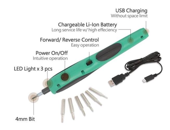 3.6v Li-ion USB Cordless screwdriver, PT-036U Pro'sKit" PT-036U 4711552161472