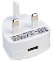 USB CHARGER, 5V 1.2A WHITE PEL00314