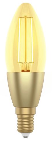 LED filament bulb E14, 230V, 4.9W, 470lm, 2700K - 6500K, CCT, candle shape C37, smart Wi-Fi, Bluetooth, app controllable, TUYA / Smart Life, WOOX R5141 8435606714976