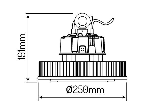 High bay UFO 150W 150lm/W 4000K 1-10V 90° RAIDER, LED LINE 470799 5907777470799