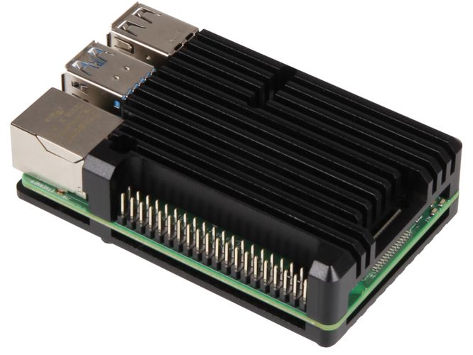 Raspberry Pi 4B aluminum case black JOY-IT RB-AlucaseP4+07 4250236819365