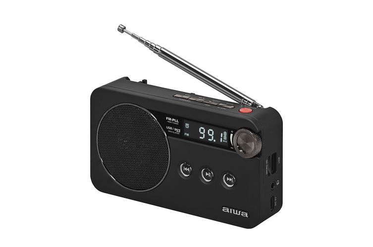 USB/microSD/3,5 mm pordiga laetav taskuraadio FM, must RS-77PLL/BK 8435256810066