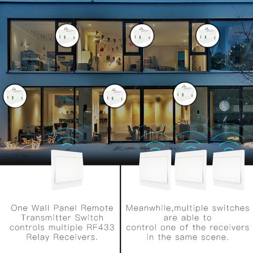 Wireless wall switch, transmitter, works without batteries, kinetic, two buttons RT-D-ZEU2-W-EN 6974246475370