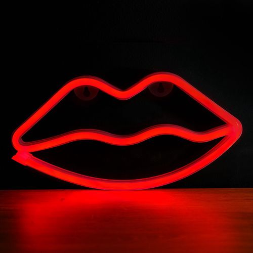 Neon LED Light LIPS red Bat + USB FLNEO8 Forever Light RTV100207 5900495949332