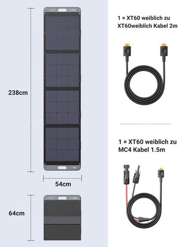 UGREEN kokkupandav päikesepaneel 200W, powersation XT60 SC200 UGREEN jaoks UGREEN/15114 6941876211142