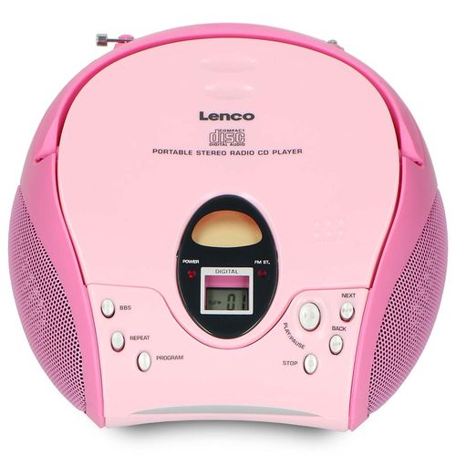 Portable stereo FM radio with CD player Pink SCD-24 PINK 8711902022107