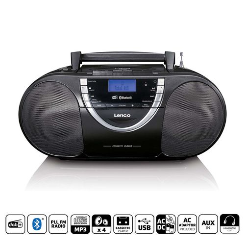 Portable DAB+ and FM Radio with CD Cassette and Bluetooth Black SCD-6900BK 8711902065111