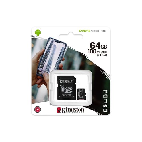 Mälukaart microSD 64GB Class 10 UHS-1 A1 V10 SD-adapteriga, CANVAS Select Plus SDCS2/64GB 740617298697