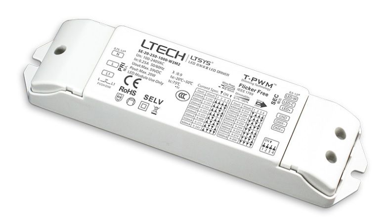 20W 250-1000mA CC DMX CT Driver SE-20-250-1000-W2Z2