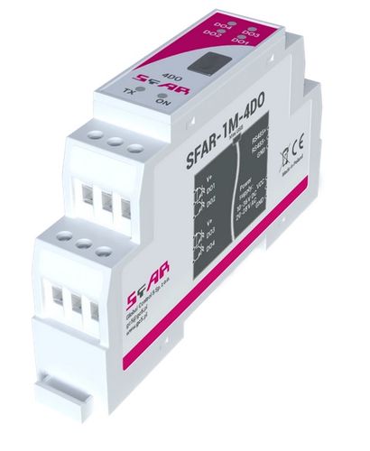 SFAR mini industrial expansion module - Modbus RTU/ASCII , 4 DO, PNP type.10-38 V DC; 10-28 V AC SFAR-1M-4DO