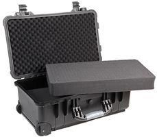 WATERPROOF CASE, 560X355X230MM, PP, BLK WATERPROOF CASE W WHEELS 22"