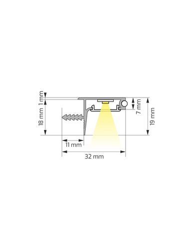 Valge kattega alumiiniumprofiil LED-riba jaoks, anodeeritud, süvistatud, SKYLINE, 2m SKYLINE-OP-2M-S 5900652144129
