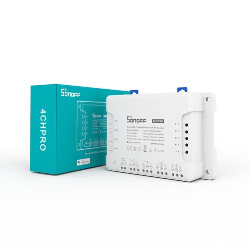 Nutikas lüliti4CHPROR3, 4-kanaliline, rakendusega juhitav, Wi-Fi, hääl- ja kaugjuhtimispult, SONOFF SONOFF-4CH-PRO-R3 6920075775815