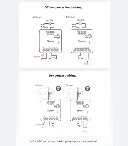 Nutirelee, Wi-Fi, kuivkontaktiga, 230Vac, 2A, MATTER, MINI-D SONOFF-MINI-D 6920075742923