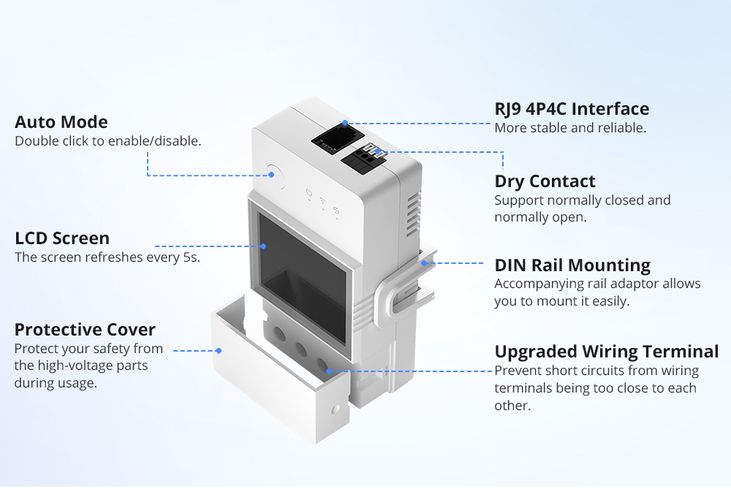 Умный Wi-Fi контроллер температуры и влажности THR320D, 20A, LDC, DIN, TH Elite, SONOFF SONOFF-THR320D 6920075777543