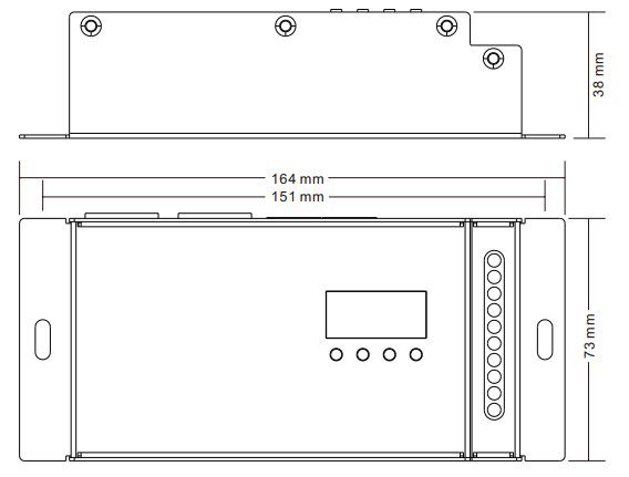 LED controller DMX512, RDM, XLR 5pin, RJ45, 5x8A, 500Hz - 35kHz, Sunricher SR-2108B-M5-3