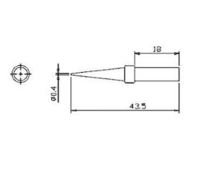 Jootekolvi otsik 0.4mm, jootekolvile PENSOL SL10;20;30 RoHS, Solomon SR 623