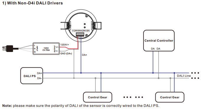 DALI liikumis- ja päevavalgusandur 12V/24V/36V, süvistatav, mikrolaineahi SR-DA9030A-MW