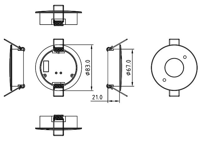Датчик движения и дневного света DALI 12V/24V/36V, встраиваемый, PIR SR-DA9030A-PIR