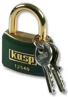 PADLOCK BRASS 40MM GREEN K12540BGRED