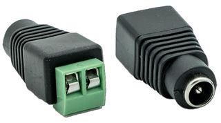 CCTV DC SOCKET ADAPTOR, 2.1MM FEMALE C-PS-2.1-FADAP