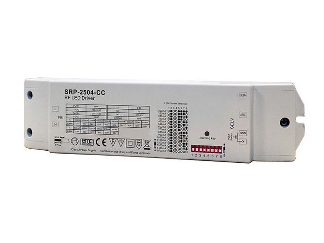 LED Impulsstoiteplokk, konstantse vooluga 50W, 250mA-1500mA, 15-48VDC, 100-240VAC, IP20, Sunricher SRP-2504-50W-CC