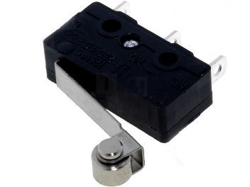 Snap switch; ON-(ON) nonfixed; 3pins. 3A/250VAC SPDT19.8x6.4x10.2mm; 6.3 mm connectors; with 14.5mm lever and roller HIGHLY SS0505A