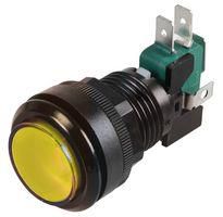 SWITCH, ILLUM, MOM, 12V, 23.8MM, YELLOW RJS-GME1-Y-12V-D