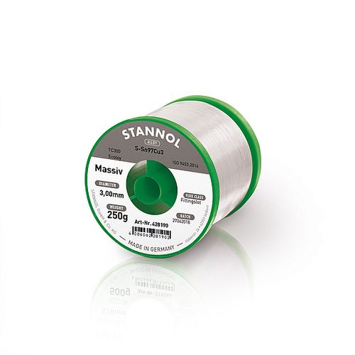 Solder wire s Sn97Cu3 3.00mm 250 without flux Stannol S/428190 4006062281902