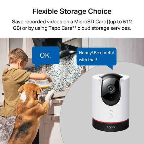 Камера Wi-Fi vidaus, 2K 1440p, Apple Homekit, Pan/Tilt, su privatumo rėžimu, MicroSD iki 512GB TAPO-C225 4897098688090