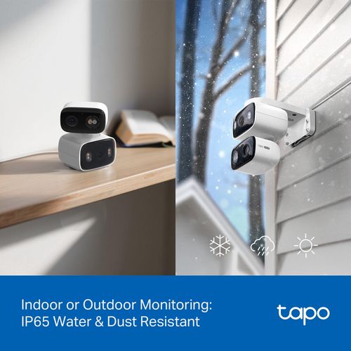 Lauko / Vidaus Wi-Fi kamera su dviem objektyvais, 2K 3MP F2.8 + F6.0, IP65, MicroSD iki 512GB TAPO-C246D