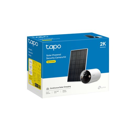 Bevielė lauko Wi-Fi kamera, 2K 3MP, su saulės panele, Color Night Vision, MicroSD iki 512GB TAPO-C410-KIT 8885020620368