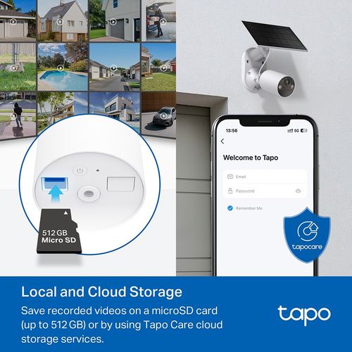 Bevielė lauko Wi-Fi kamera, 2K 3MP, su saulės panele, Color Night Vision, MicroSD iki 512GB TAPO-C410-KIT 8885020620368