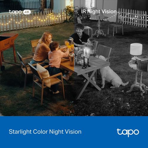 Wi-Fi lauko kamera PT, 4K 8MP, Starlight Color Night Vision, IP66, MicroSD iki 512GB TAPO-C560WS