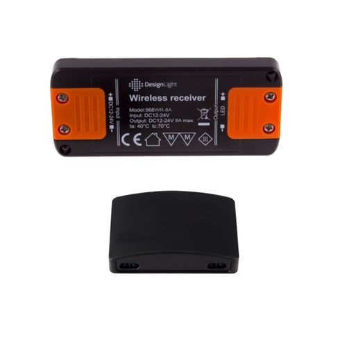LED controller with wireless rechargeable IR sensor 12-24Vdc, 8A,  dimming function, black, Design Light TEO-ZES-1P-CZ-01 5908293404459